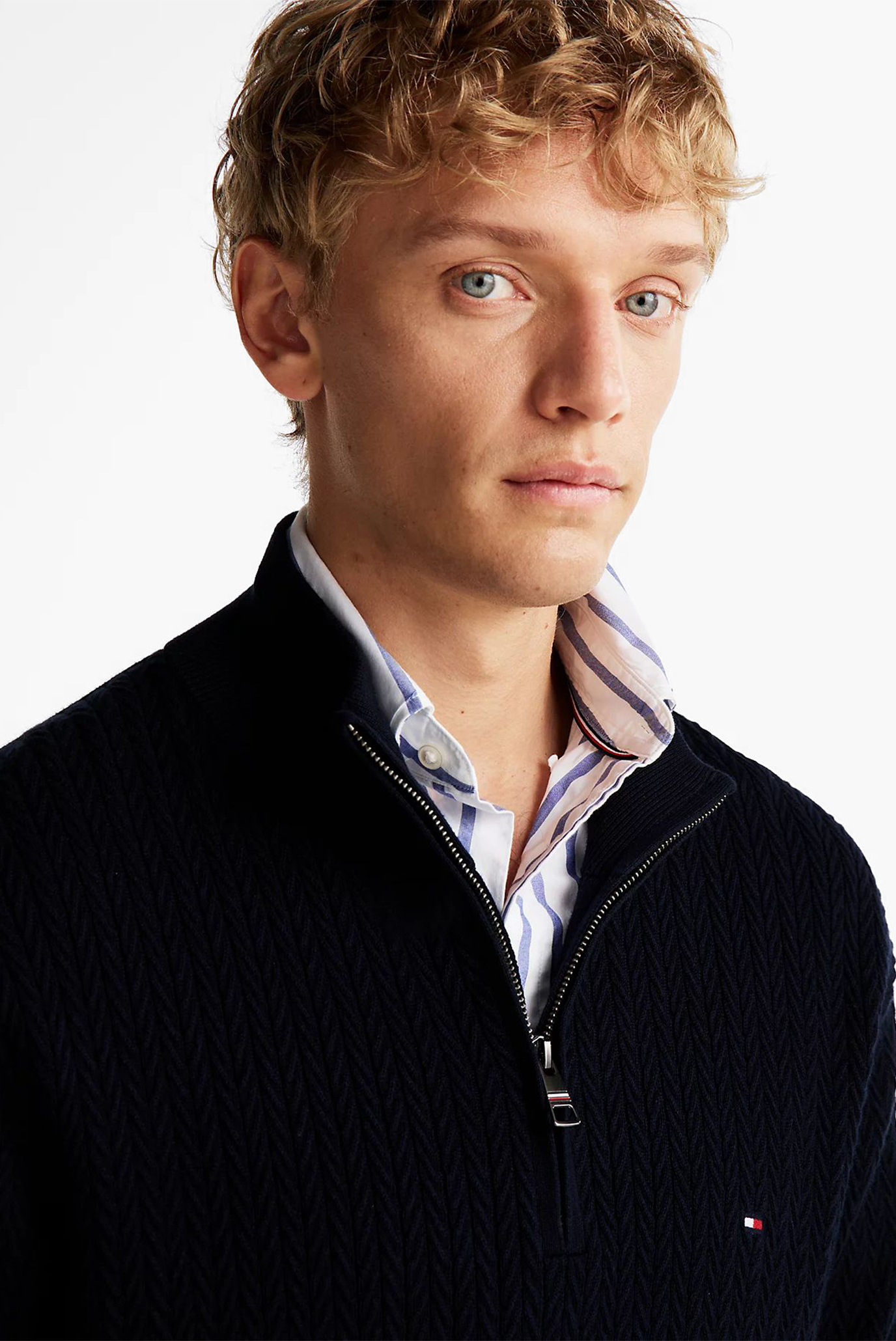 Свитер HERRINGBONE STRUCTURE ZIP MOCK 4