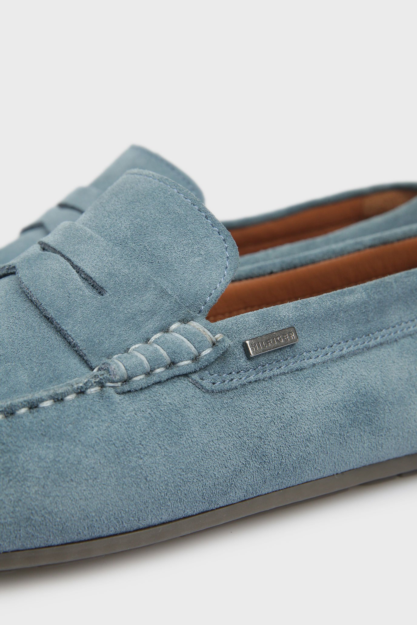 Мужские синие замшевые мокасины 5