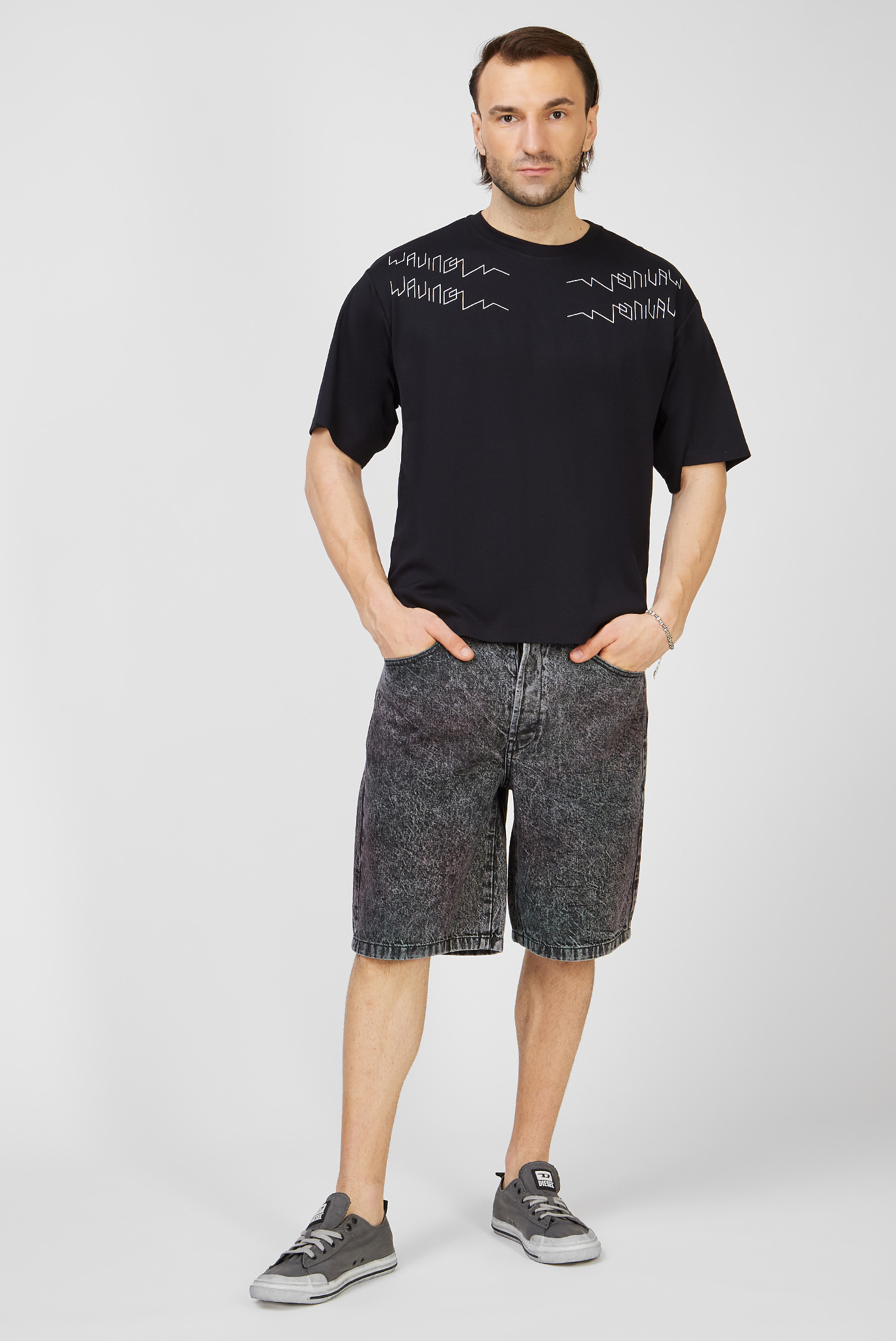 Мужские темно-серые джинсовые шорты D-MAXS-SP 7