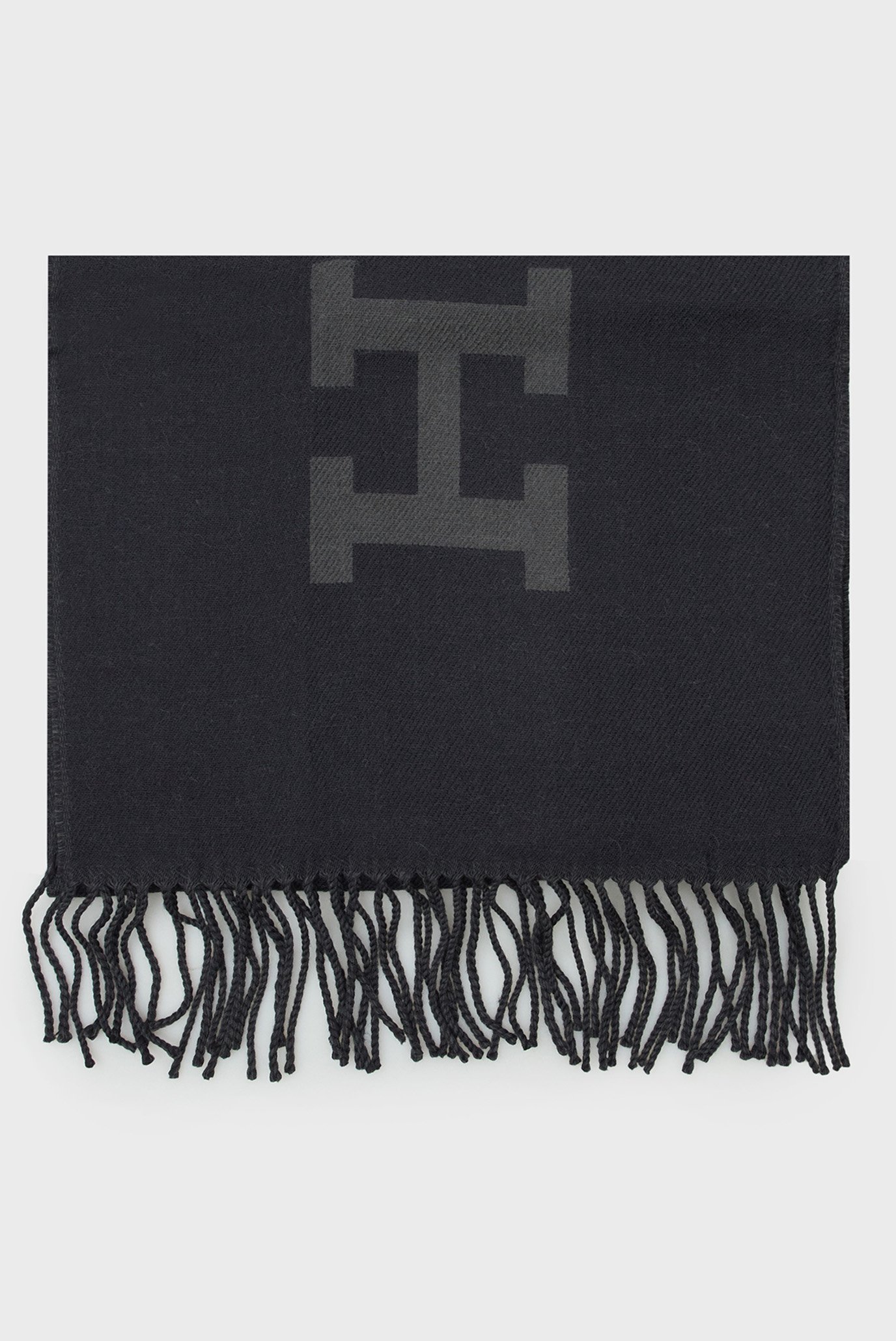 Мужской темно-синий шерстяной шарф TH MONOTYPE WOOL SCARF 3