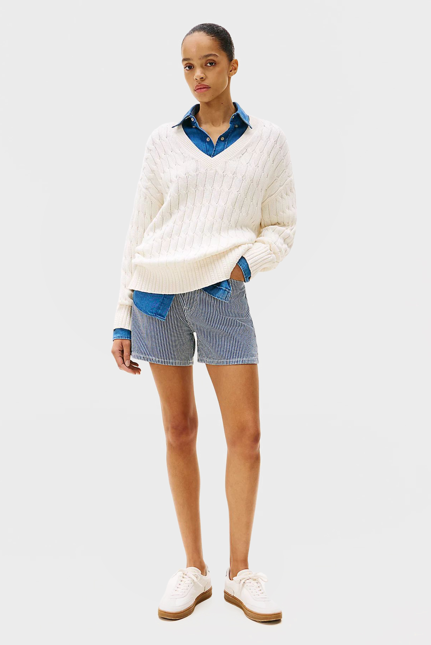 Женские джинсовые шорты в полоску DNM MINI JAZTommy Hilfiger Женские джинсовые шорты в полоску DNM MINI JAZ 2