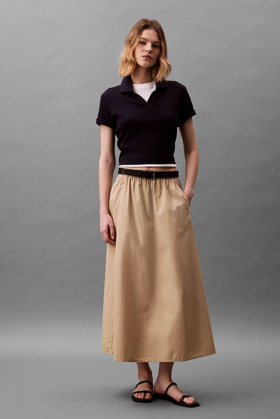Юбка POPLIN PULL ON MIDI SKIRT