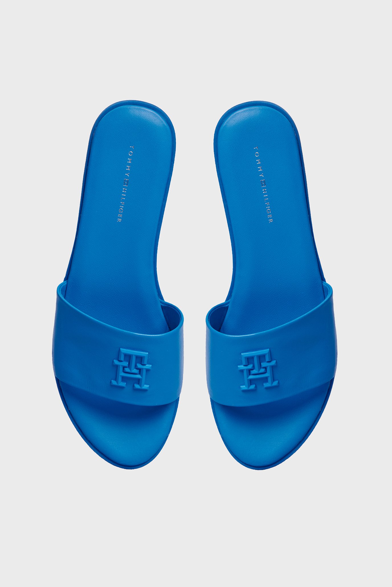 Женские синие кожаные слайдеры TH POP MULE 3