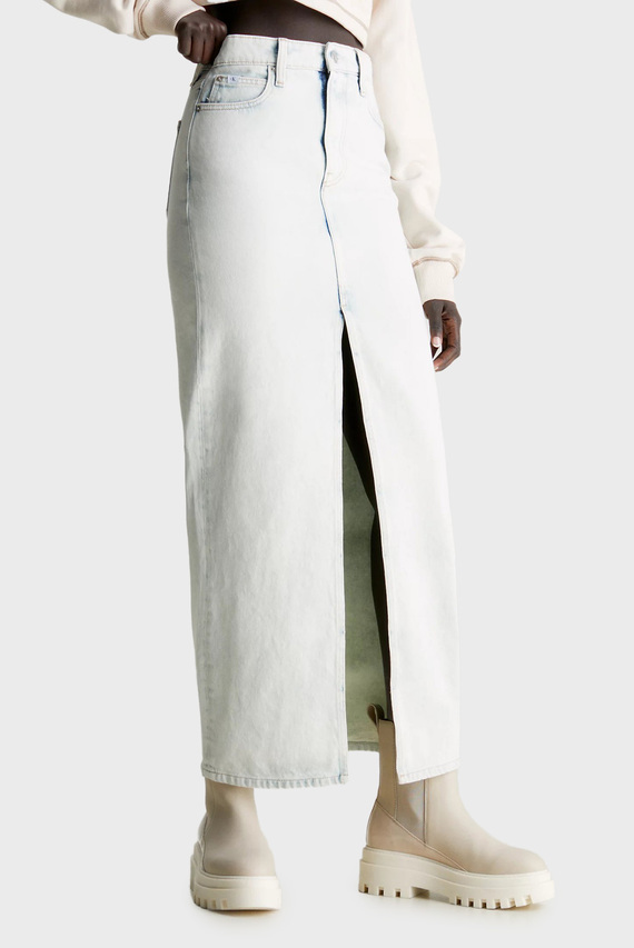Юбка FRONT SPLIT MAXI DENIM SKIRT