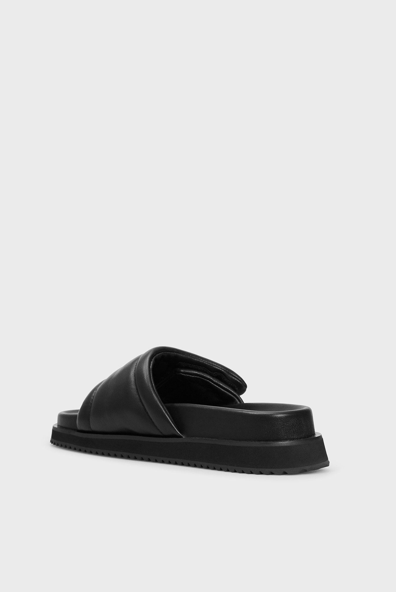 Женские черные кожаные слайдеры Kseniya 4