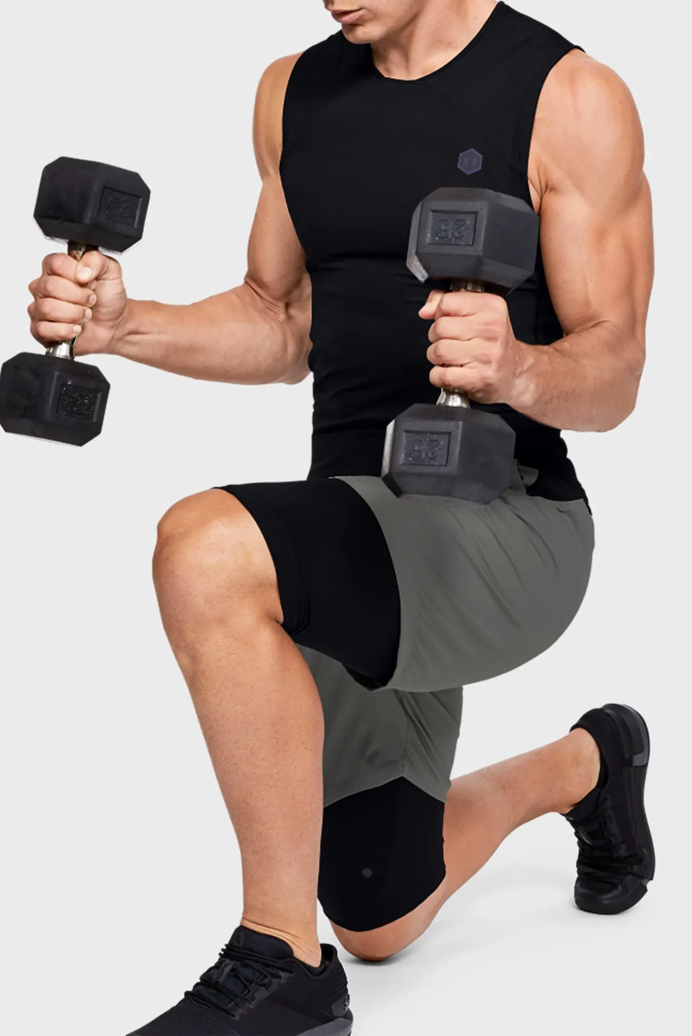 Мужская черная спортивная майка UA HG Rush Compression SL 4