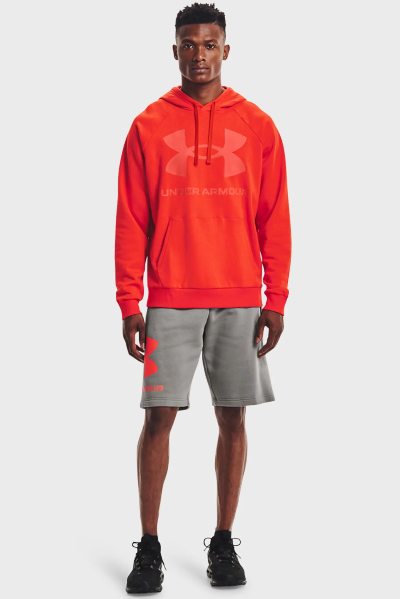 Мужское оранжевое худи UA Rival Fleece Big Logo HD 8