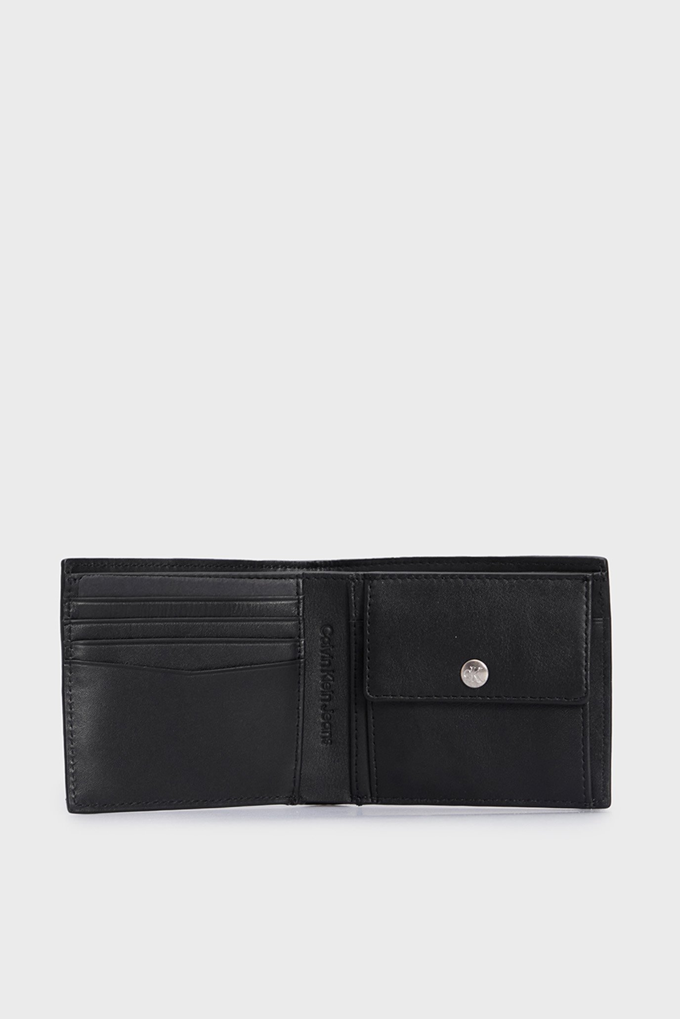 Мужской черный кожаный кошелек LOGO PRINT BIFOLD W  COIN 2