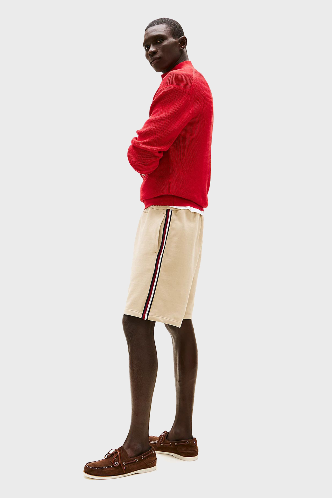 Мужские бежевые шорты GLOBAL STRIPE SWEATSHORTS 3