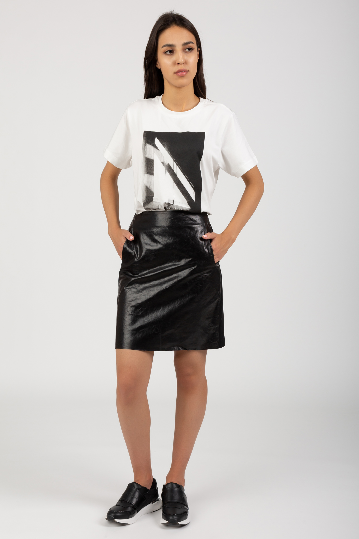 Юбка LEATHER MIX MEDIA SKIRT 4