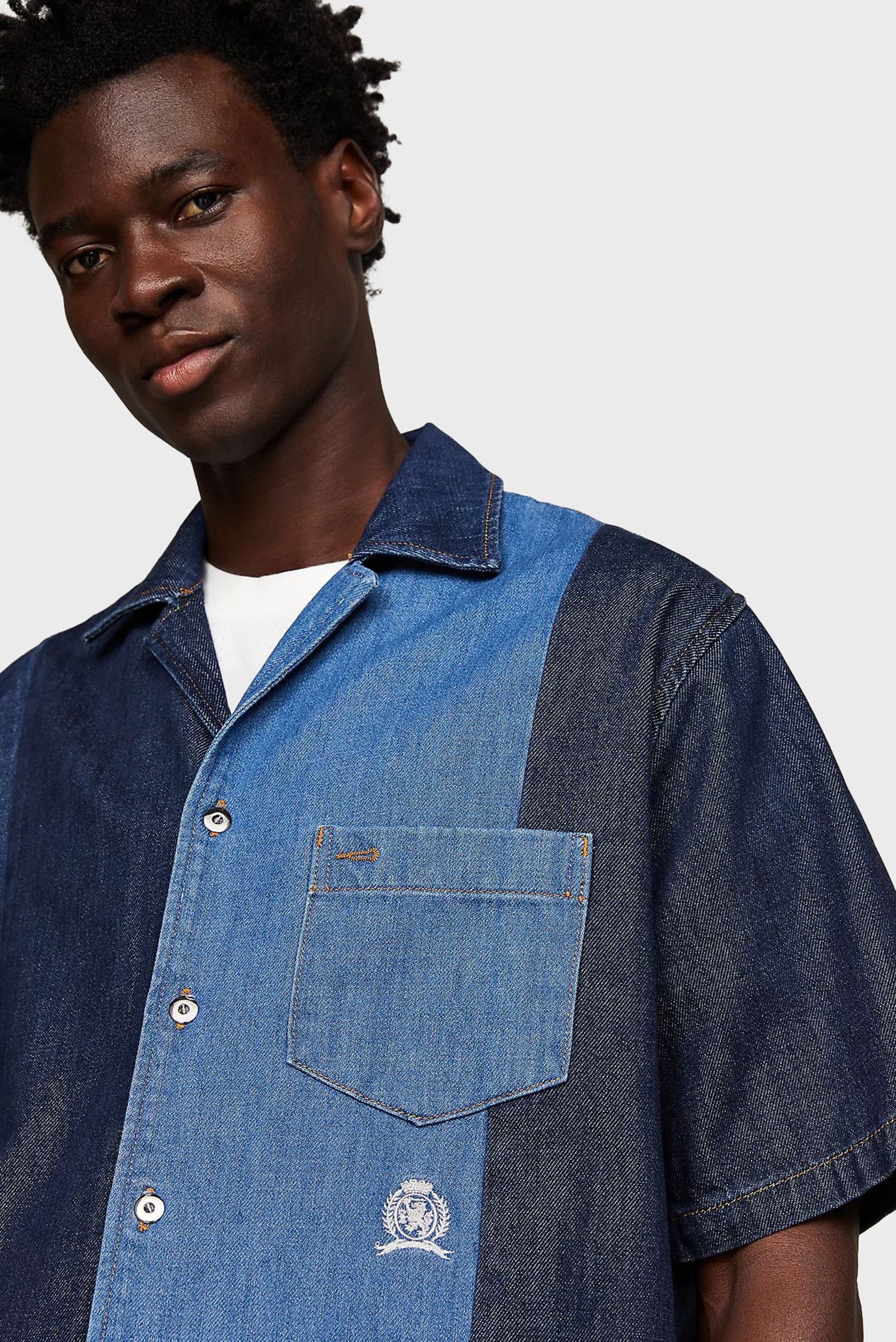 Рубашка с коротким рукавом THC DENIM PANELLED SS SHIRT 4