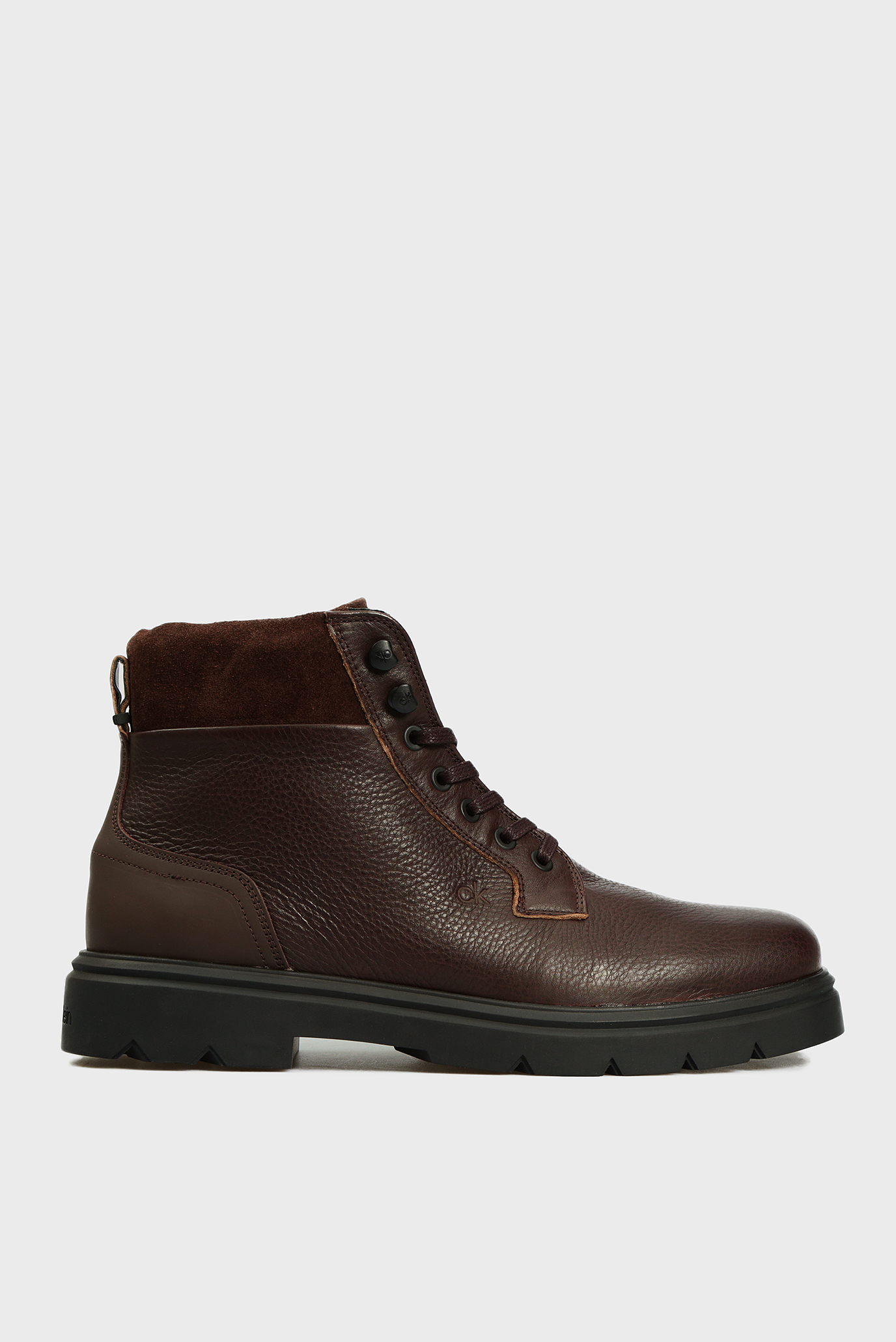 Мужские коричневые кожаные ботинки LACE UP 1