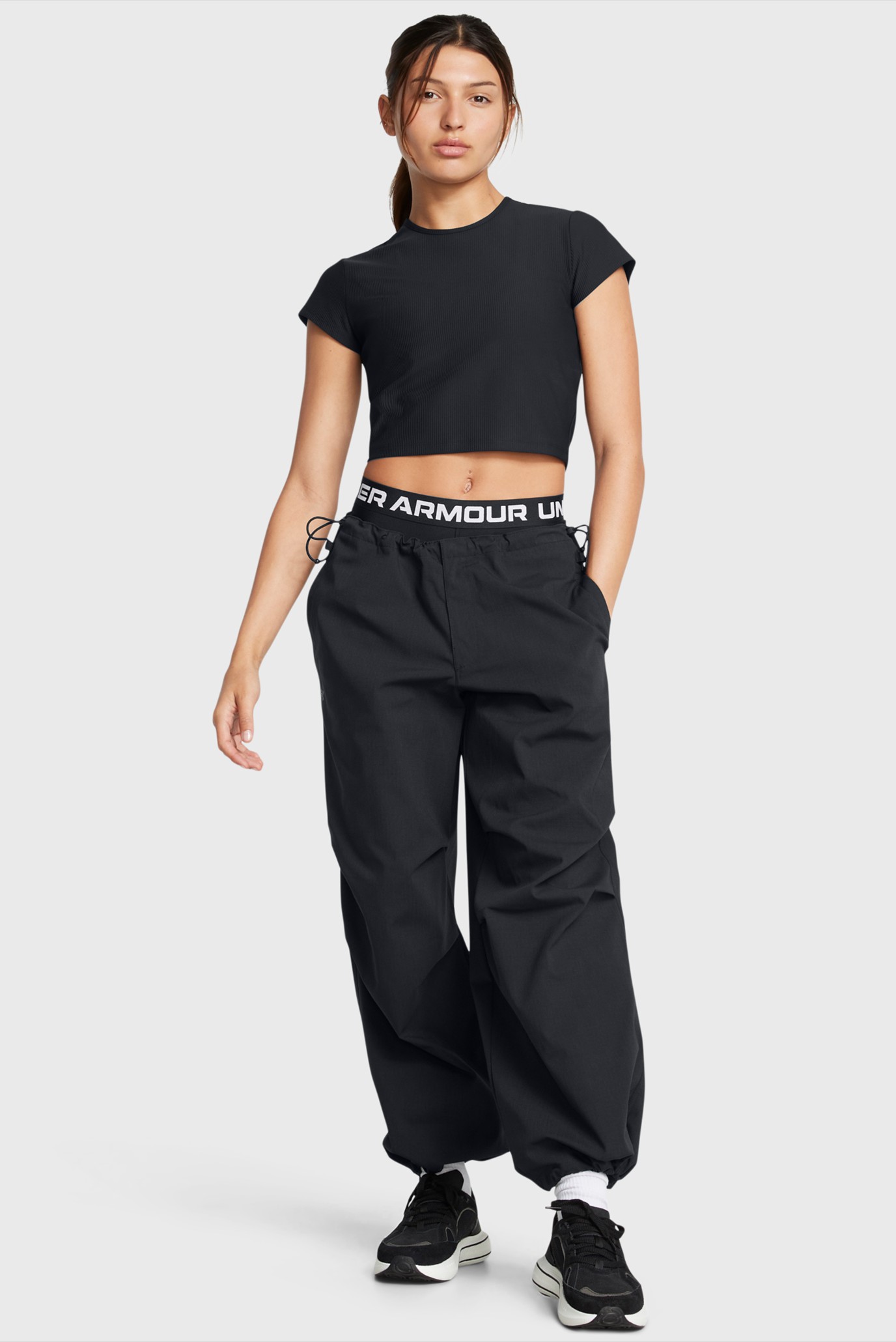 Женская черная футболка Meridian Rib Baby Tee 2