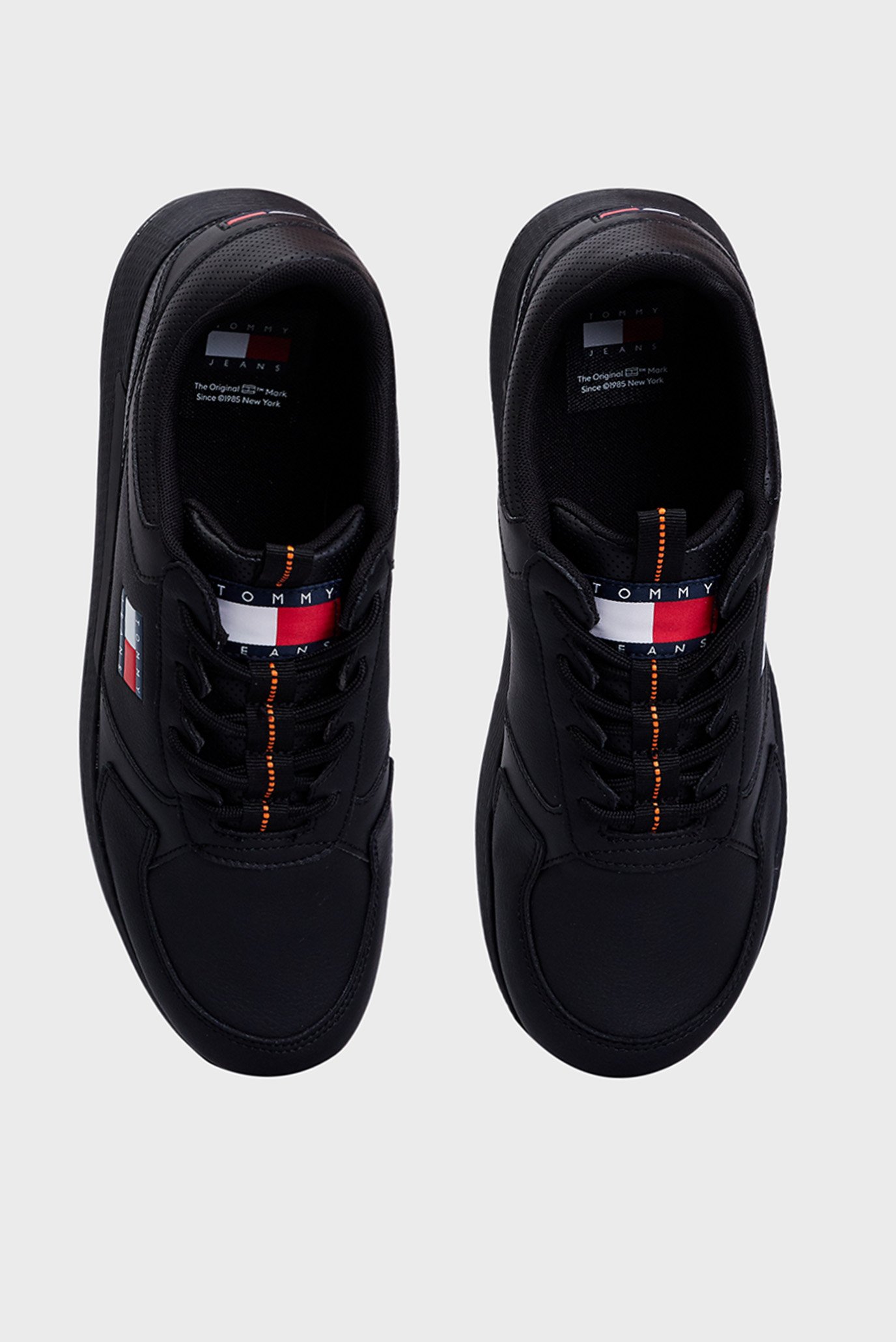 Мужские черные кожаные кроссовки TOMMY JEANS FLEXI RUNNER 9