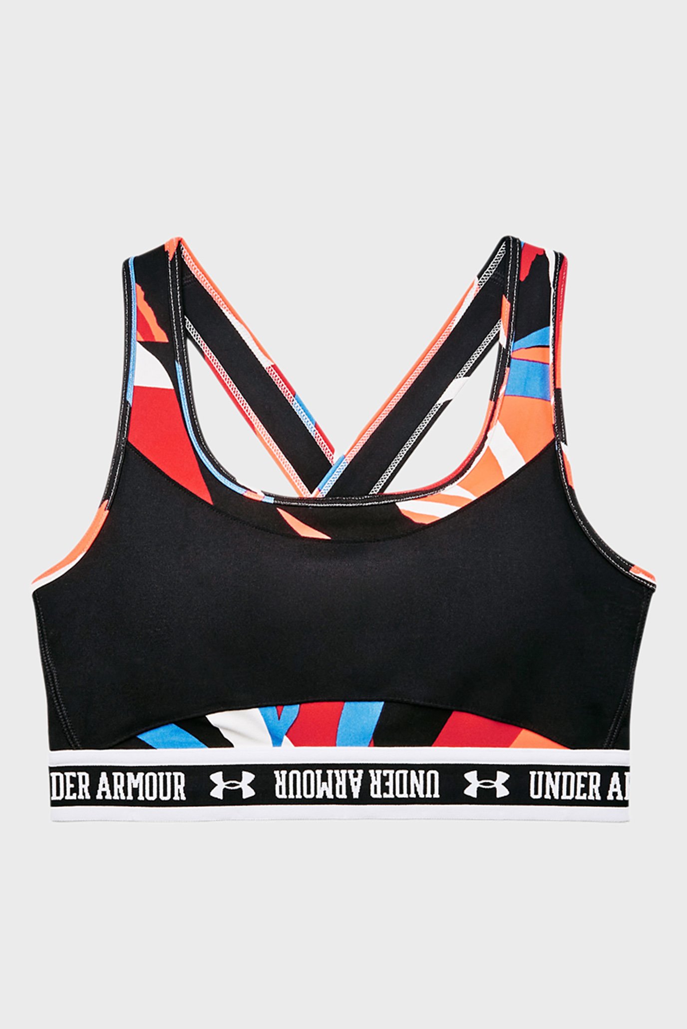 Женский черный спортивный топ UA Crossback Mid SP 12