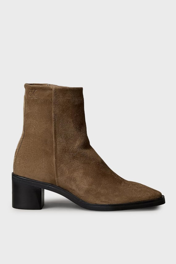 Ботинки BLOCK HEEL ZIP BOOT SUE Calvin Klein