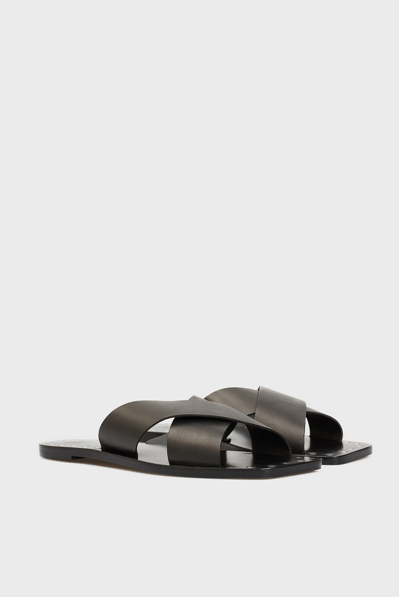 Женские черные кожаные слайдеры Adrianna 3