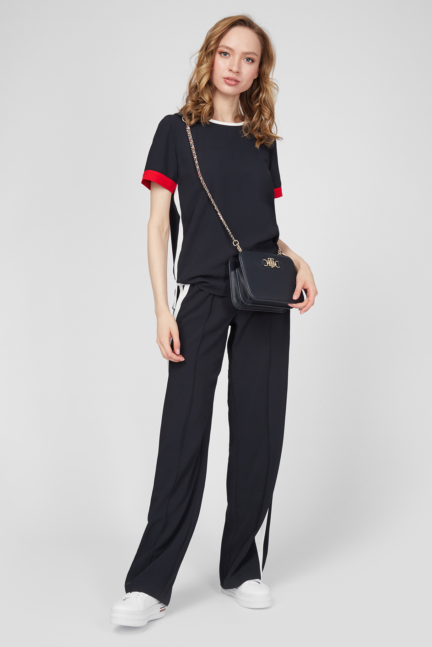 Женская темно-синяя блуза FLUID TWILL RELAXED C-NK TOP SS 7