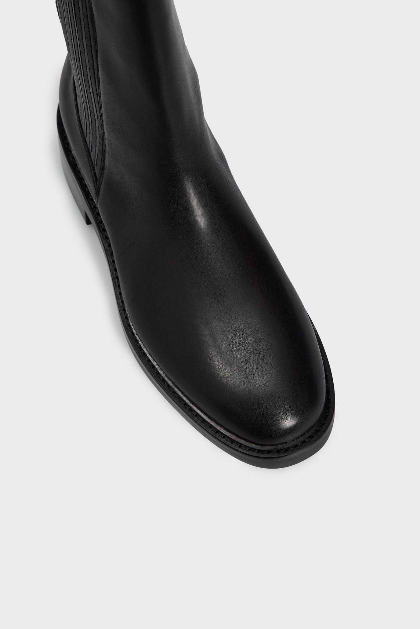 Женские черные кожаные челси 9