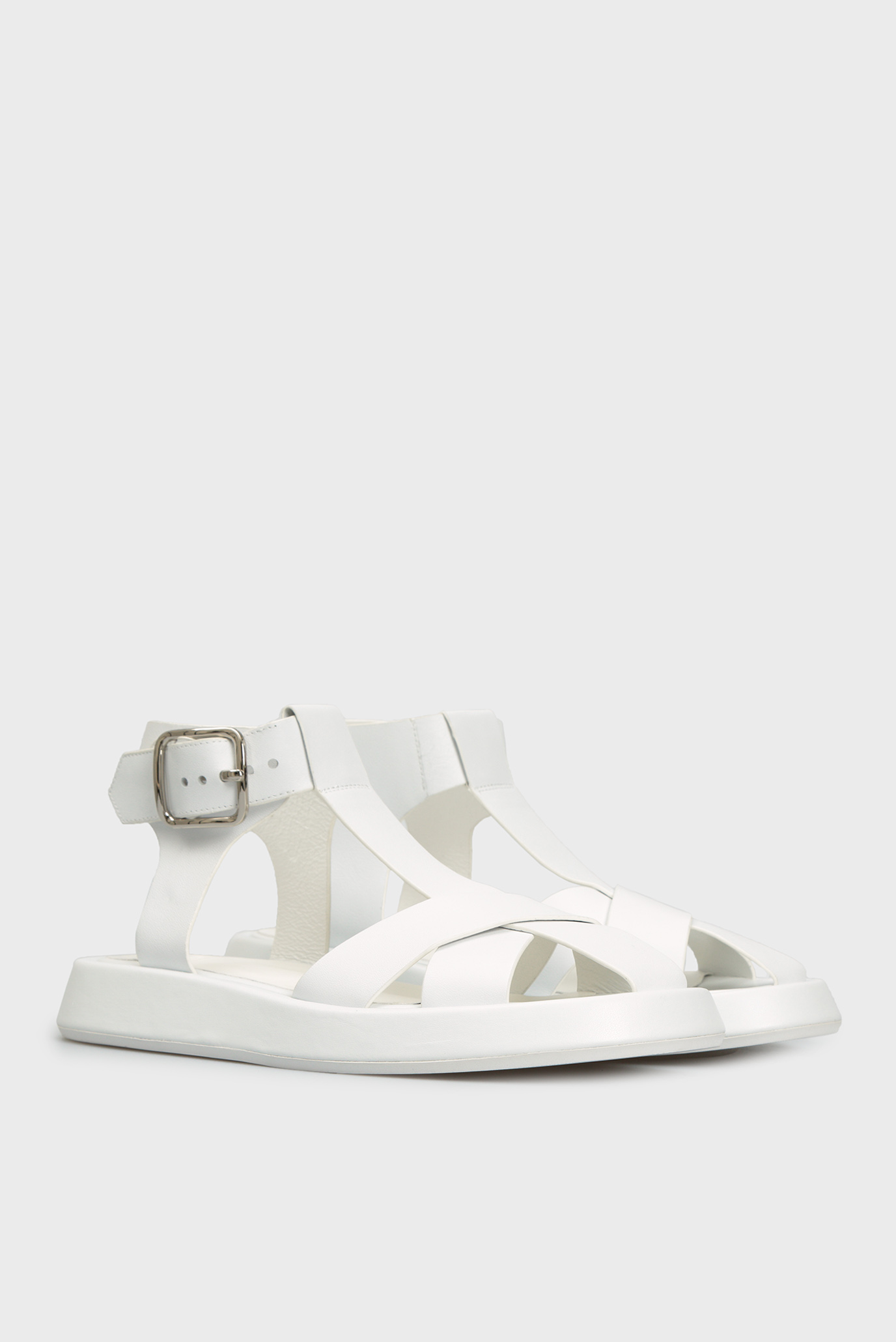 Женские белые кожаные сандалии Savelli 7