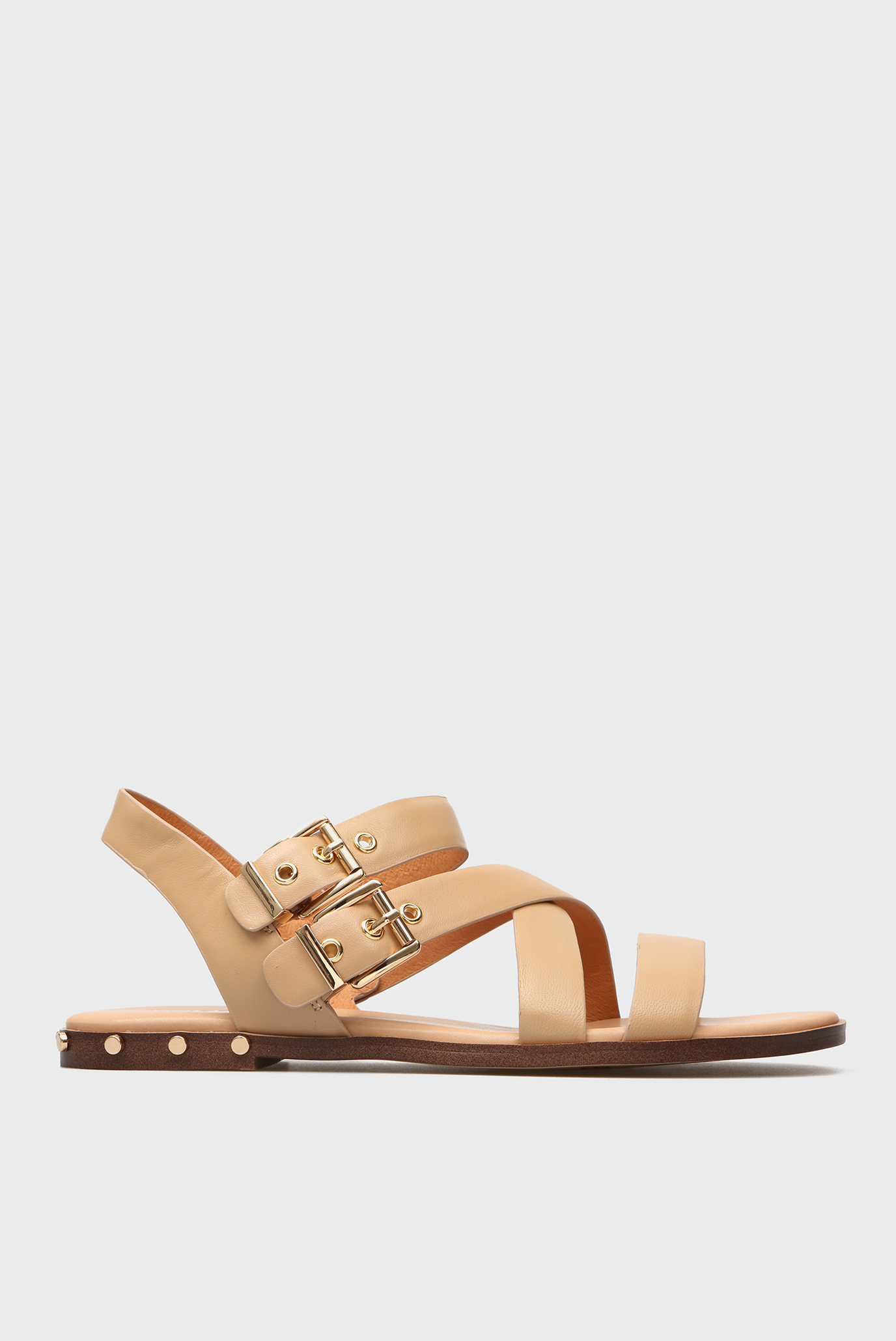 Женские бежевые кожаные сандалии Agate 6