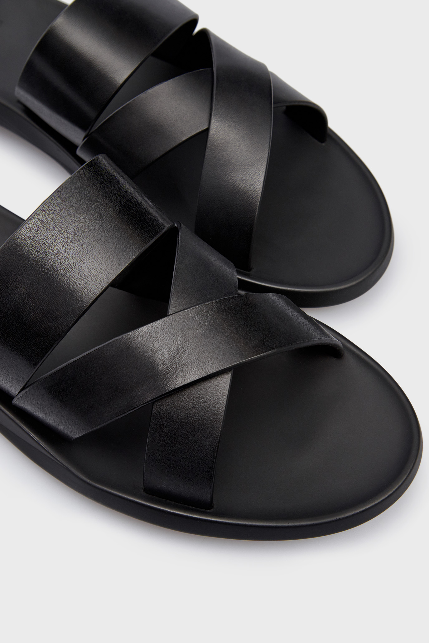 Мужские черные кожаные слайдеры PRPY Мужские черные кожаные слайдеры 7