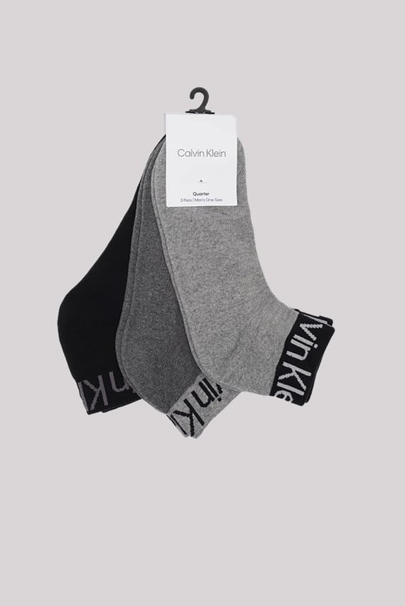 Носки CK MEN QUARTER 3P  LOGO WELT