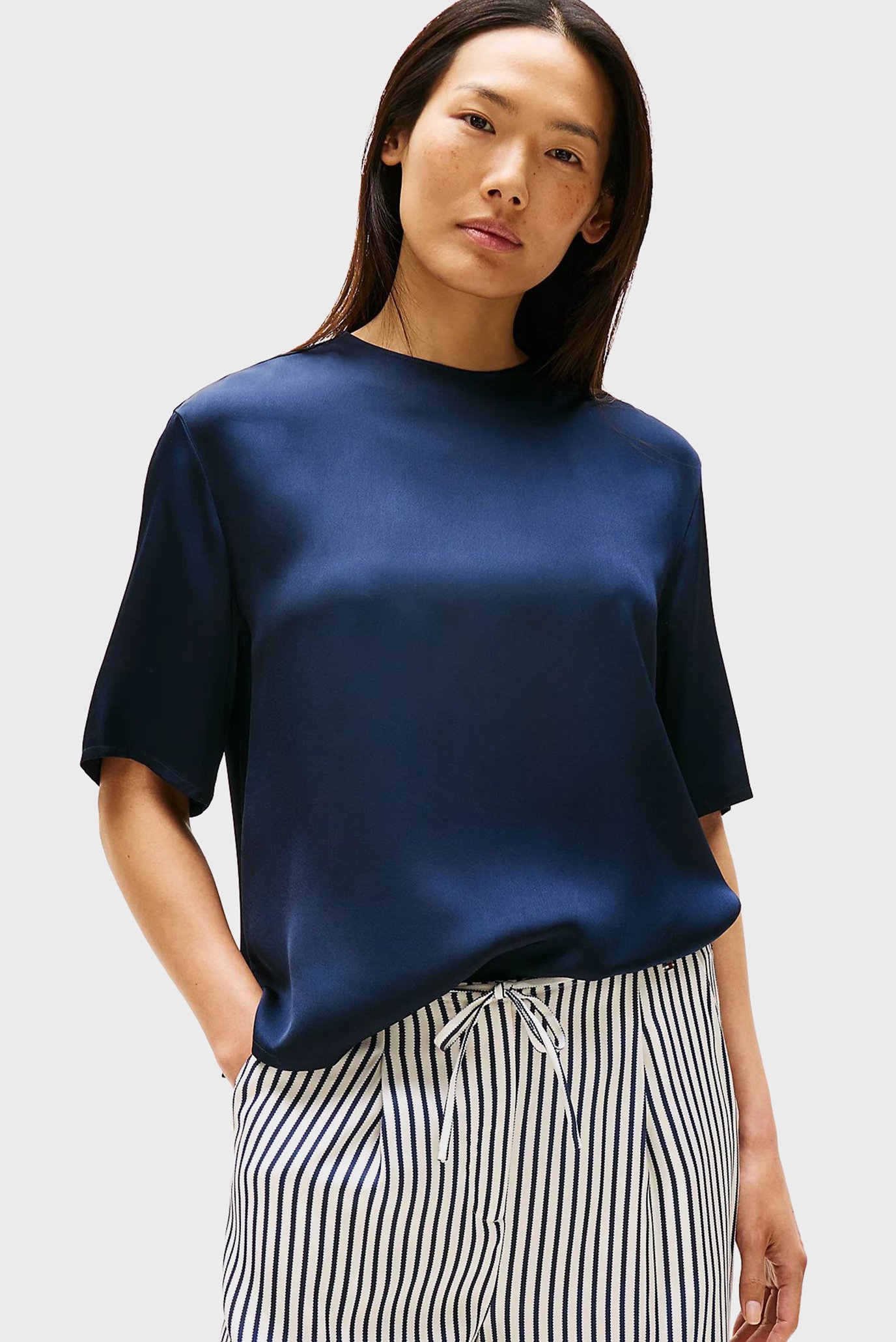 Блузка/SATEEN C-NECK RELAXED T-SHIRT 1