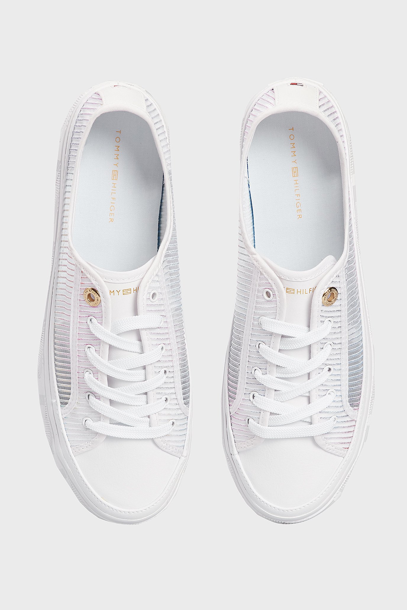 Женские белые сникеры GLITTER TRANSPARENT VULC SNEAKER 9