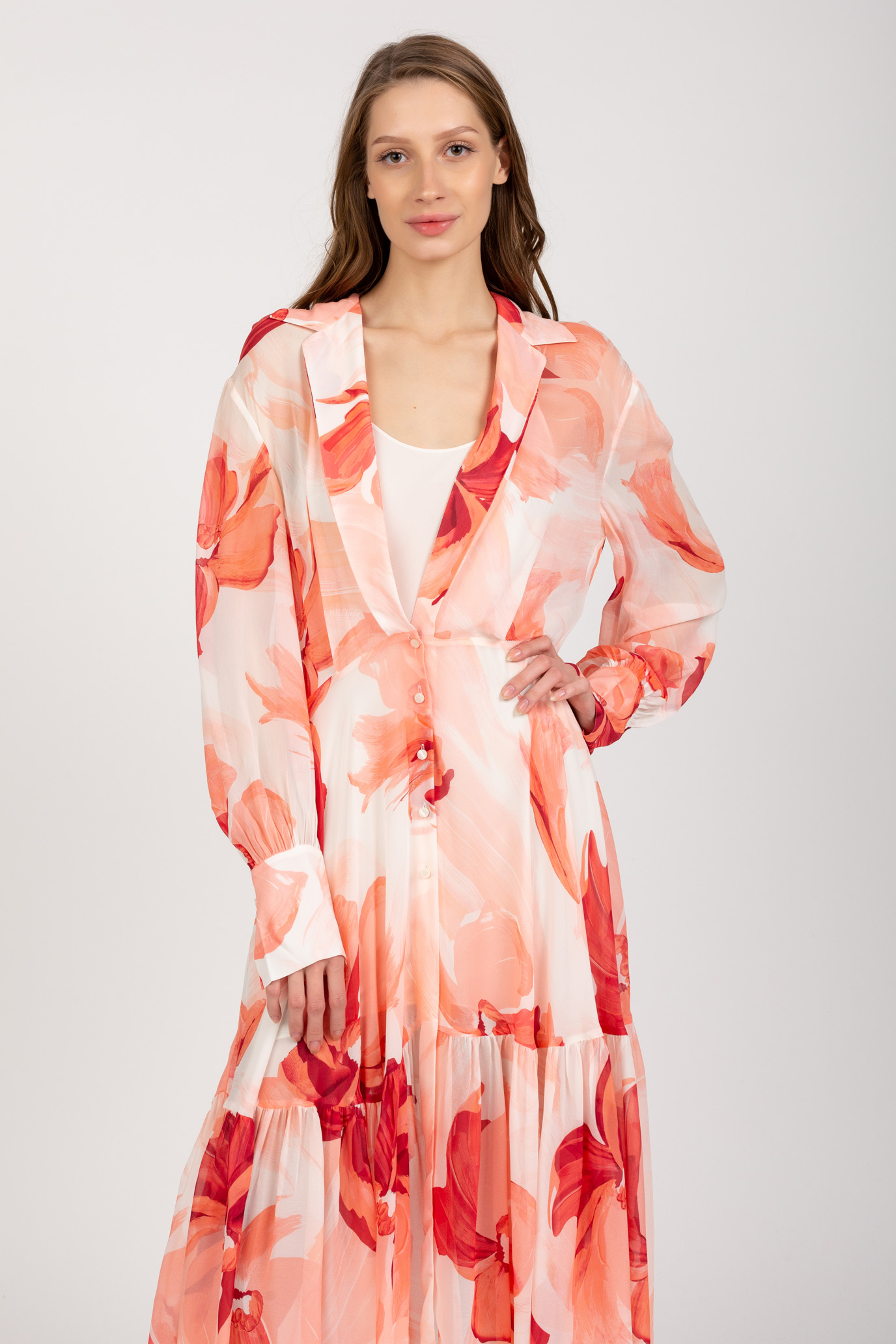 Платье THL FLORAL MIDI SILK SHIRT DRESS 1