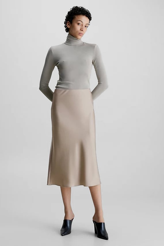 Юбка LIGHT WEIGHT SATIN  MIDI SKIRT