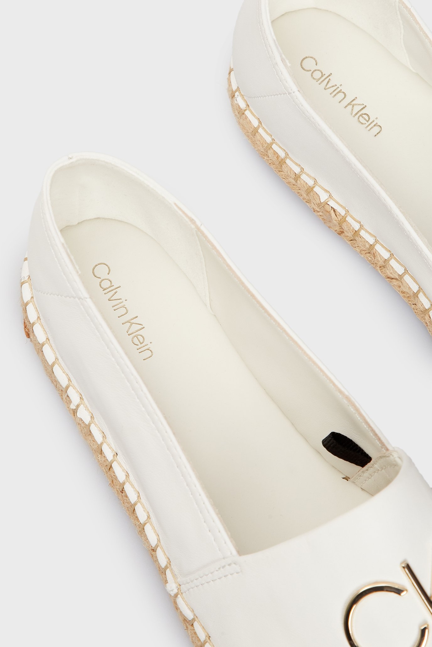 Женские белые кожаные эспадрильи 2