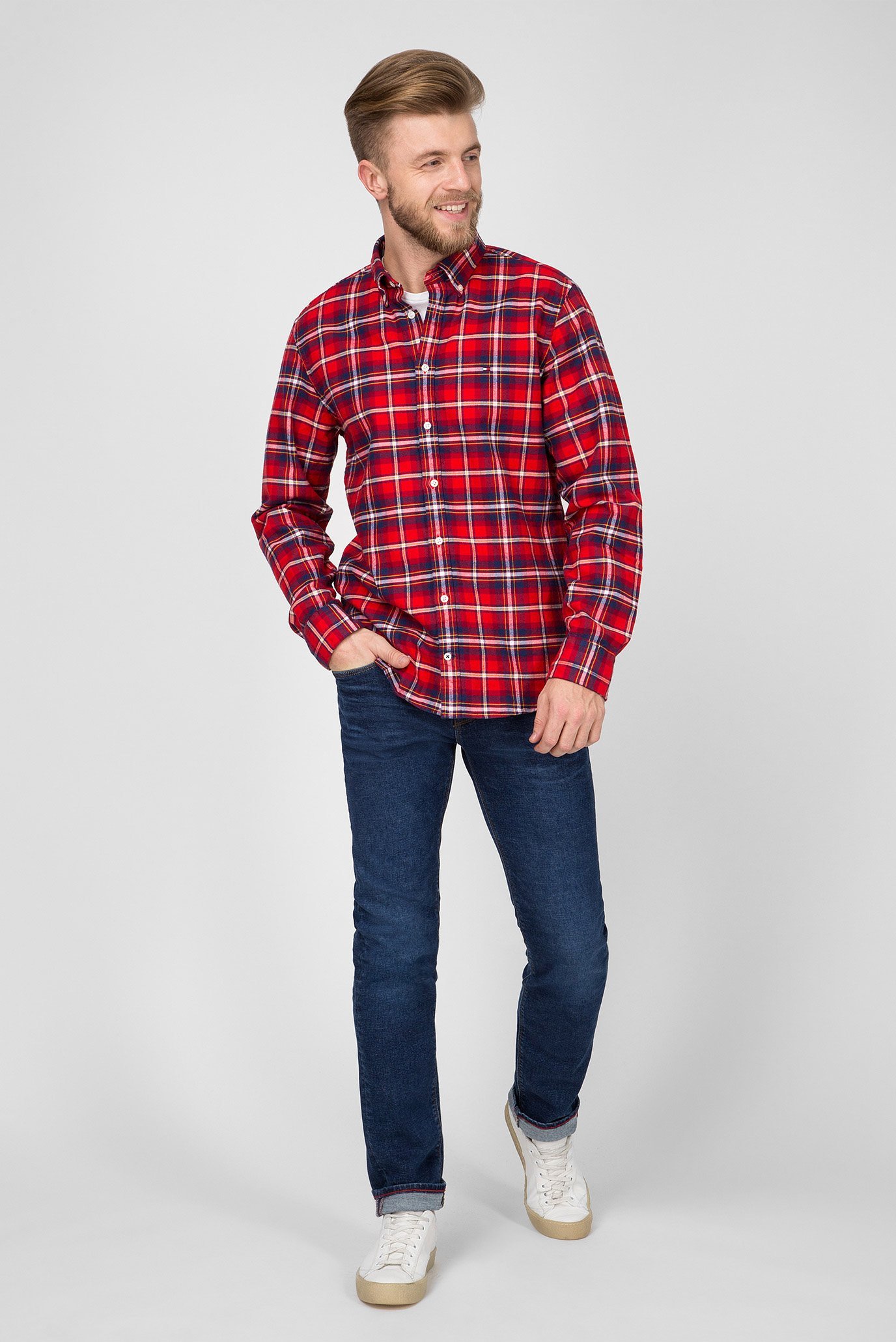 Мужские синие джинсы 5