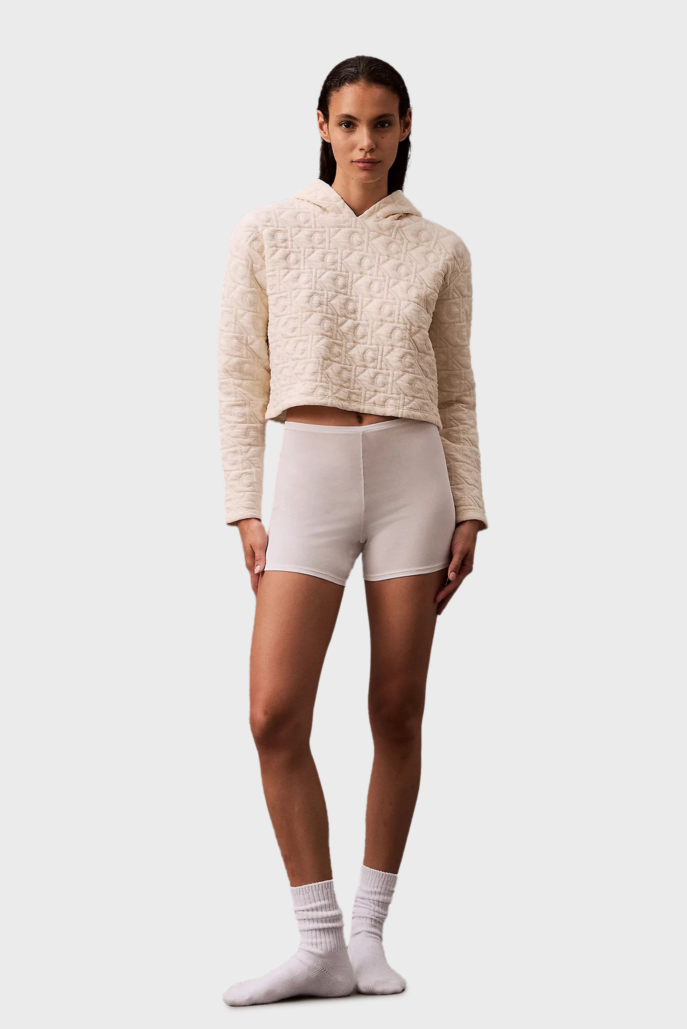 Женское белое худи с узором HOODIE 2