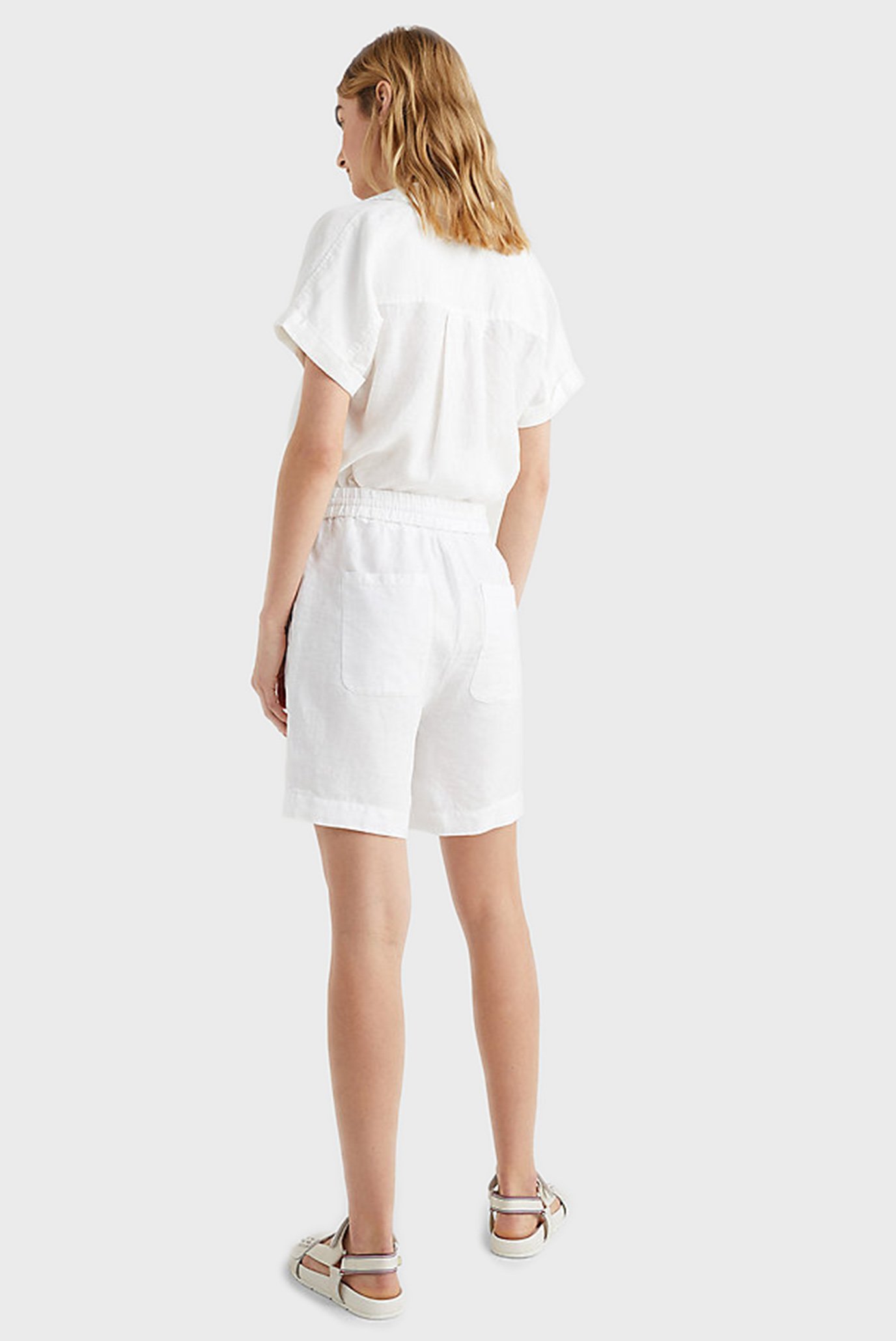 Женские белые льняные шортыTommy Hilfiger Женские белые льняные шорты 3