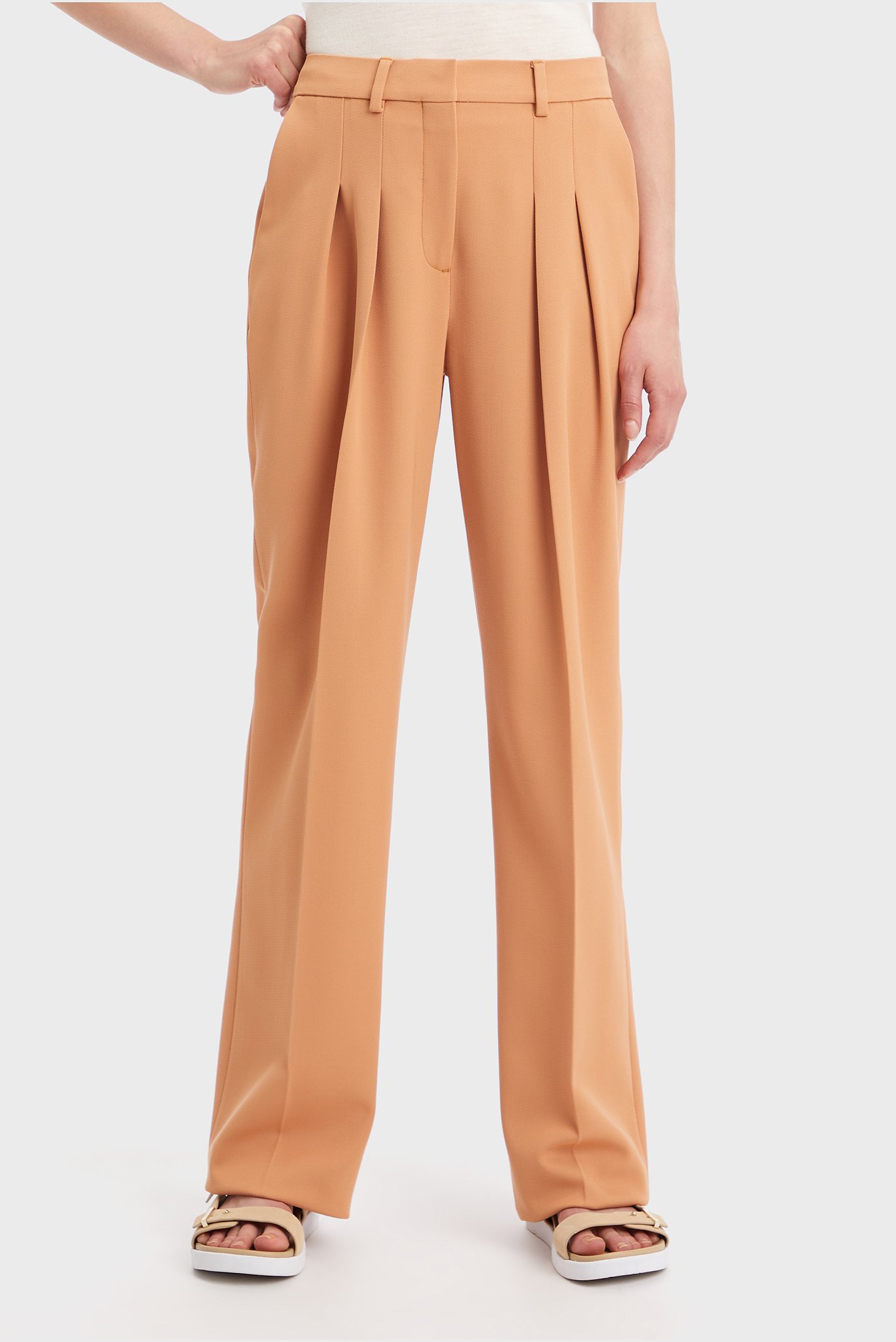Брюки/WOOL TWILL PLEATED STRAIGHT PANT 1