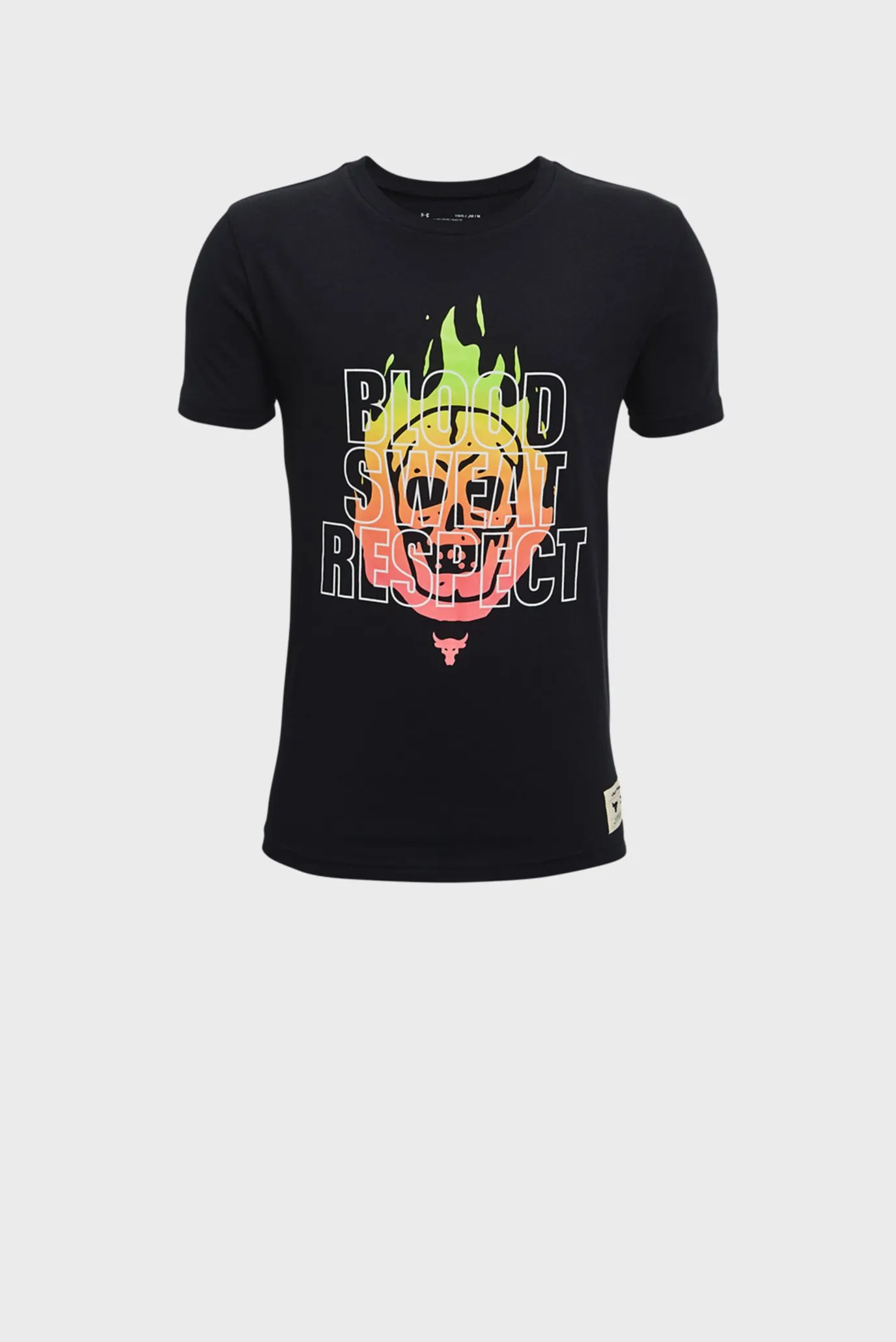 Детская черная футболка UA Project Rock BSR SS 3