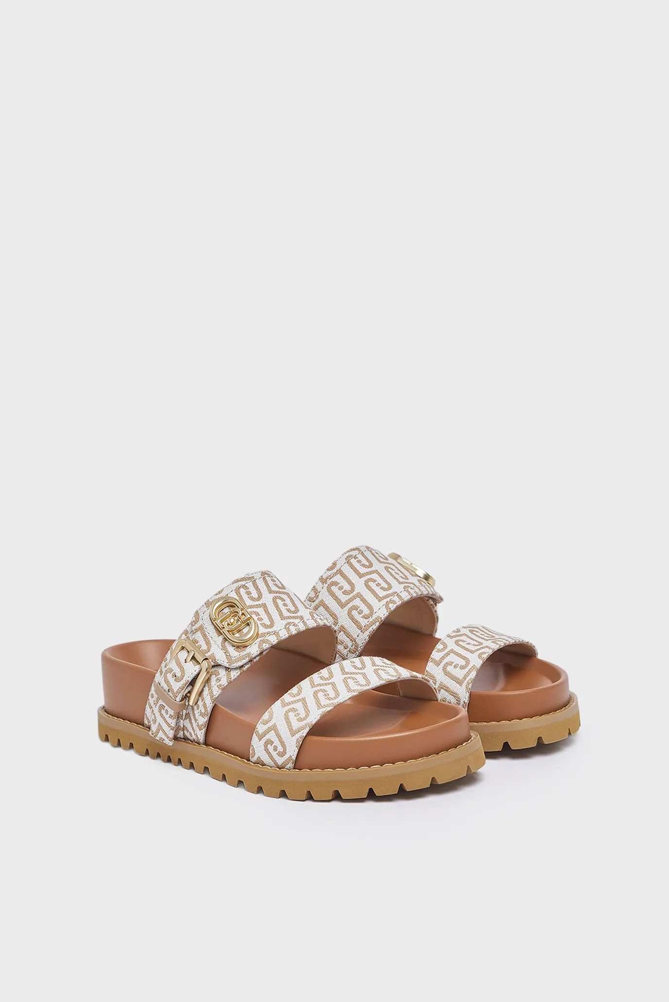 Сандалии LIVIA 02 - SANDAL MONOGRAM JACQUARD NATURAL SADDLE 3