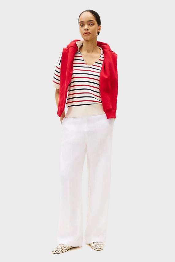 Женские белые льняные брюки TAILORED STRAIGHT