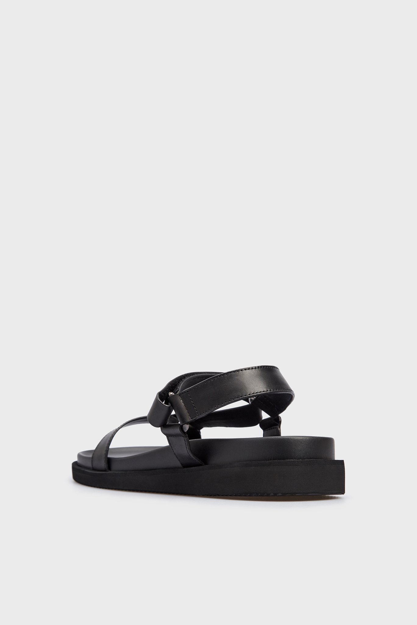 Мужские черные кожаные сандалии 5