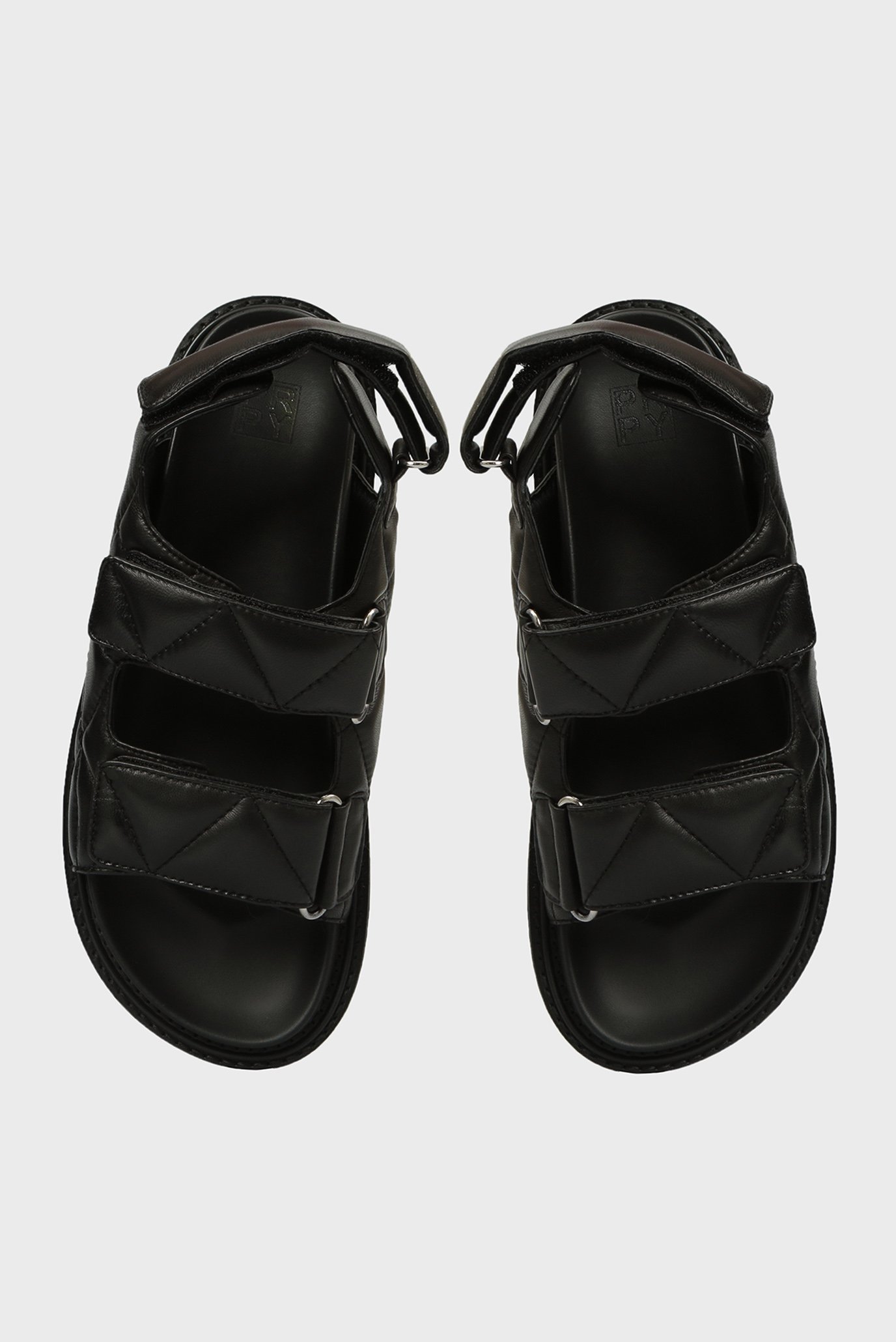 Женские черные кожаные сандалии Riviera 4