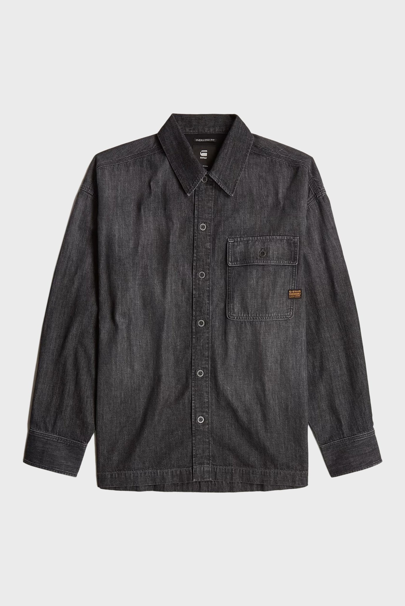 Мужская темно-серая джинсовая рубашка Boxy fit flap pocket shirt 5