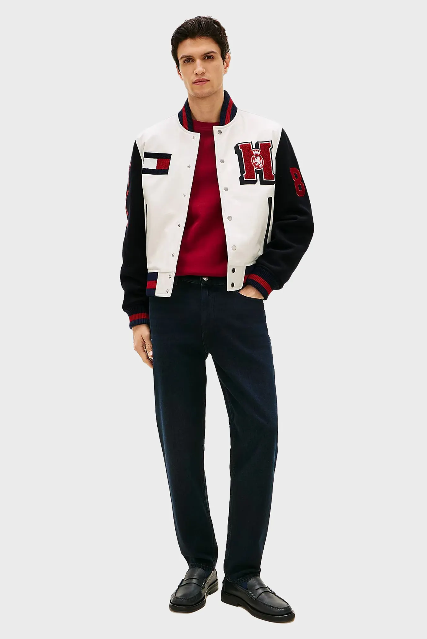 Лонгслив LEATHER VARSITY JACKET 2