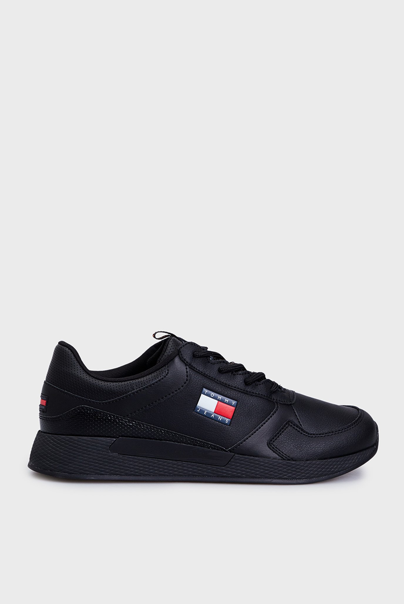 Мужские черные кожаные кроссовки TOMMY JEANS FLEXI RUNNER 6