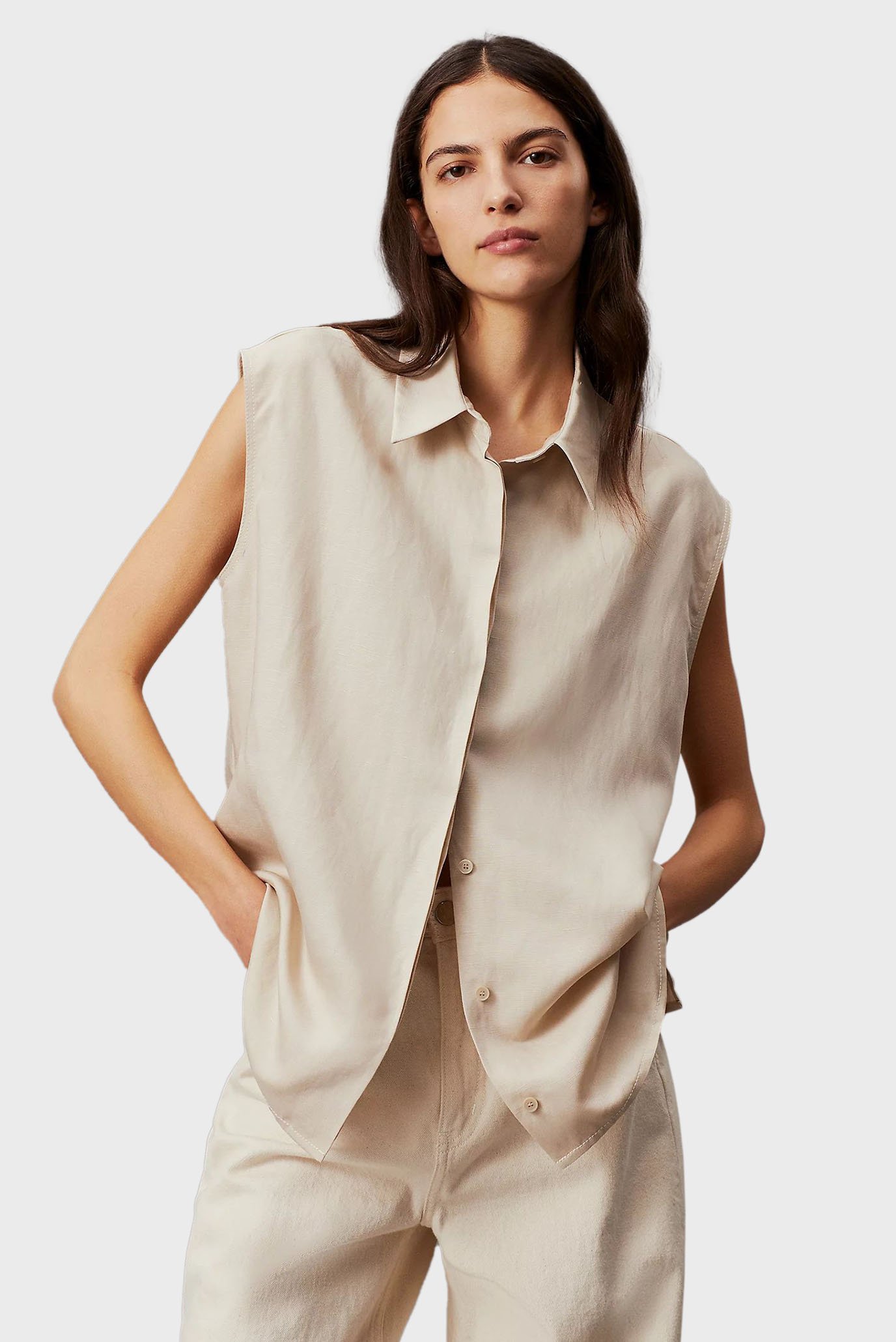 Рубашка/LINEN BLEND RELAXED NS SHIRT 4