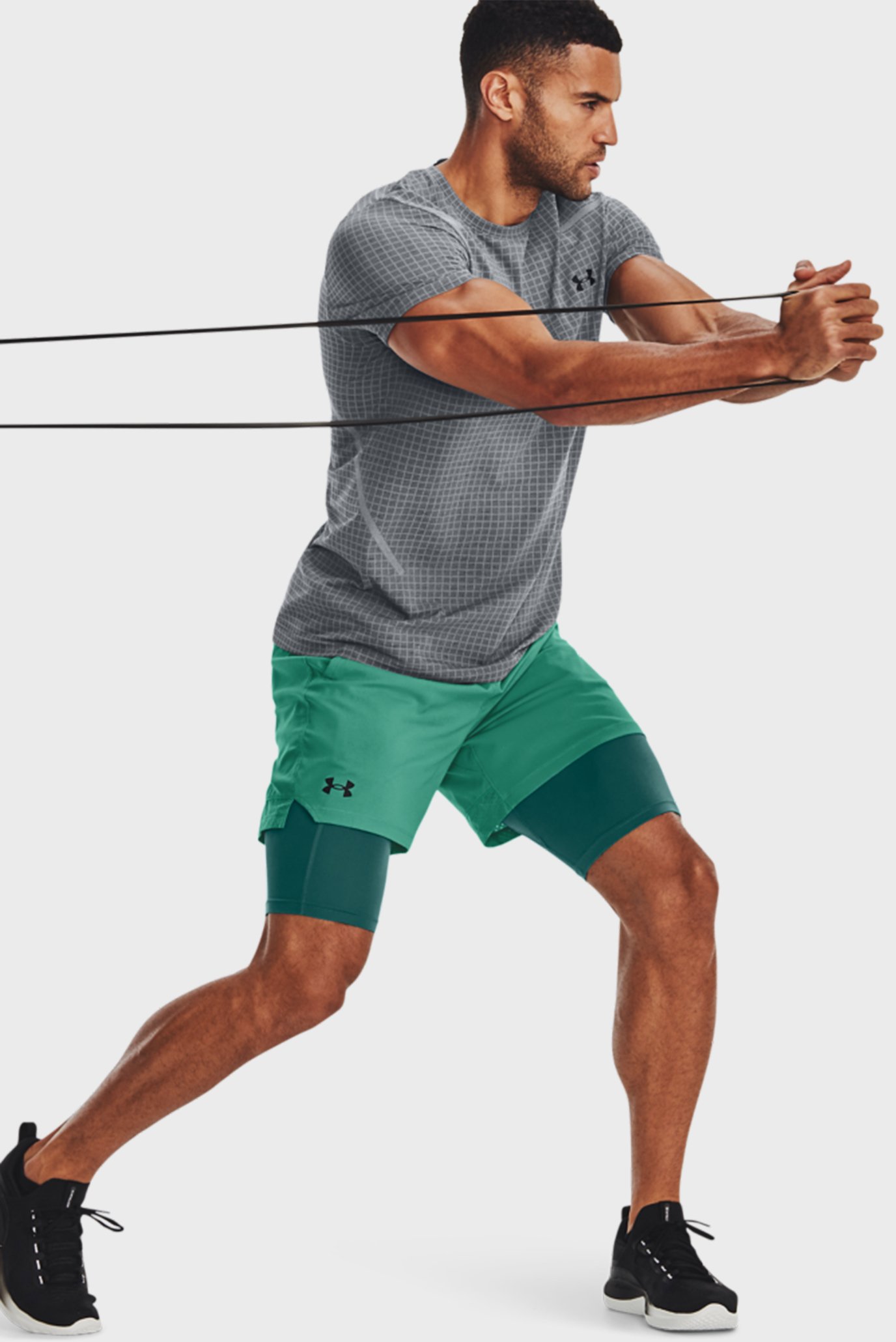 Мужская серая футболка в клетку UA Seamless Grid SS 15