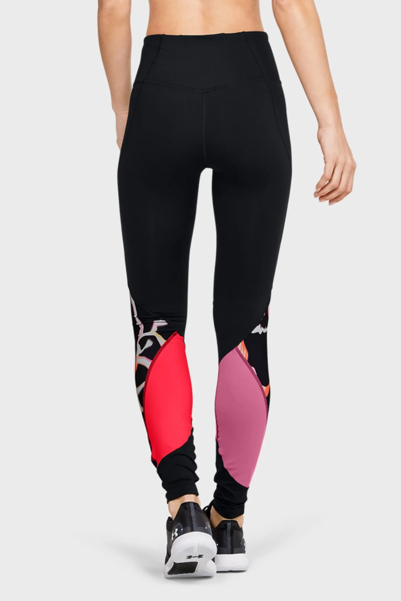 Женские черные тайтсы UA Rush Print Color Block Leggings 2