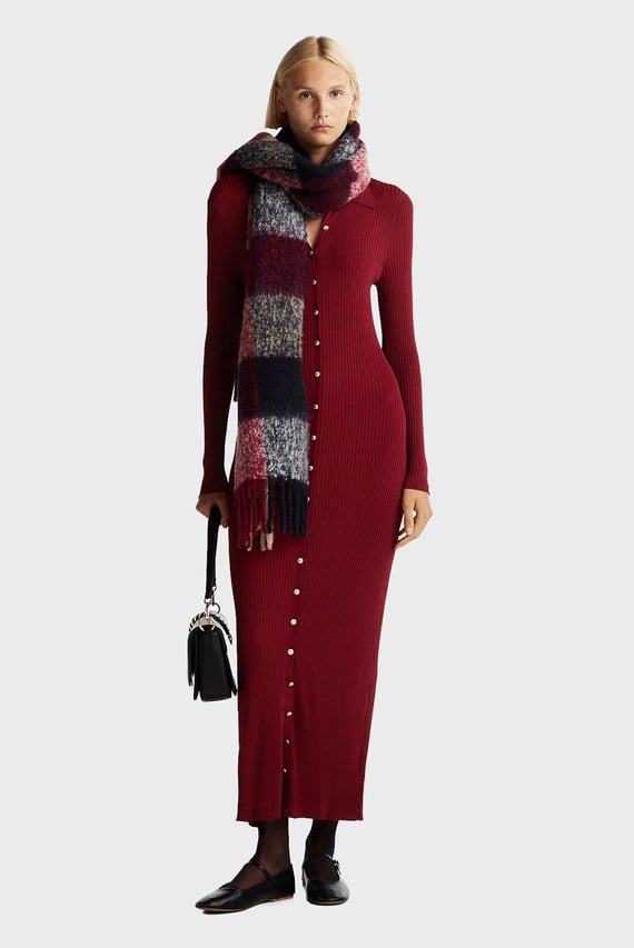 Платье GOLD BUTTON RIB LONG SWT DRESS Tommy Hilfiger