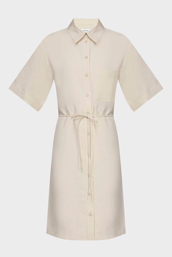 Платье/LINEN BLEND RELAXED SHIRT DRESS