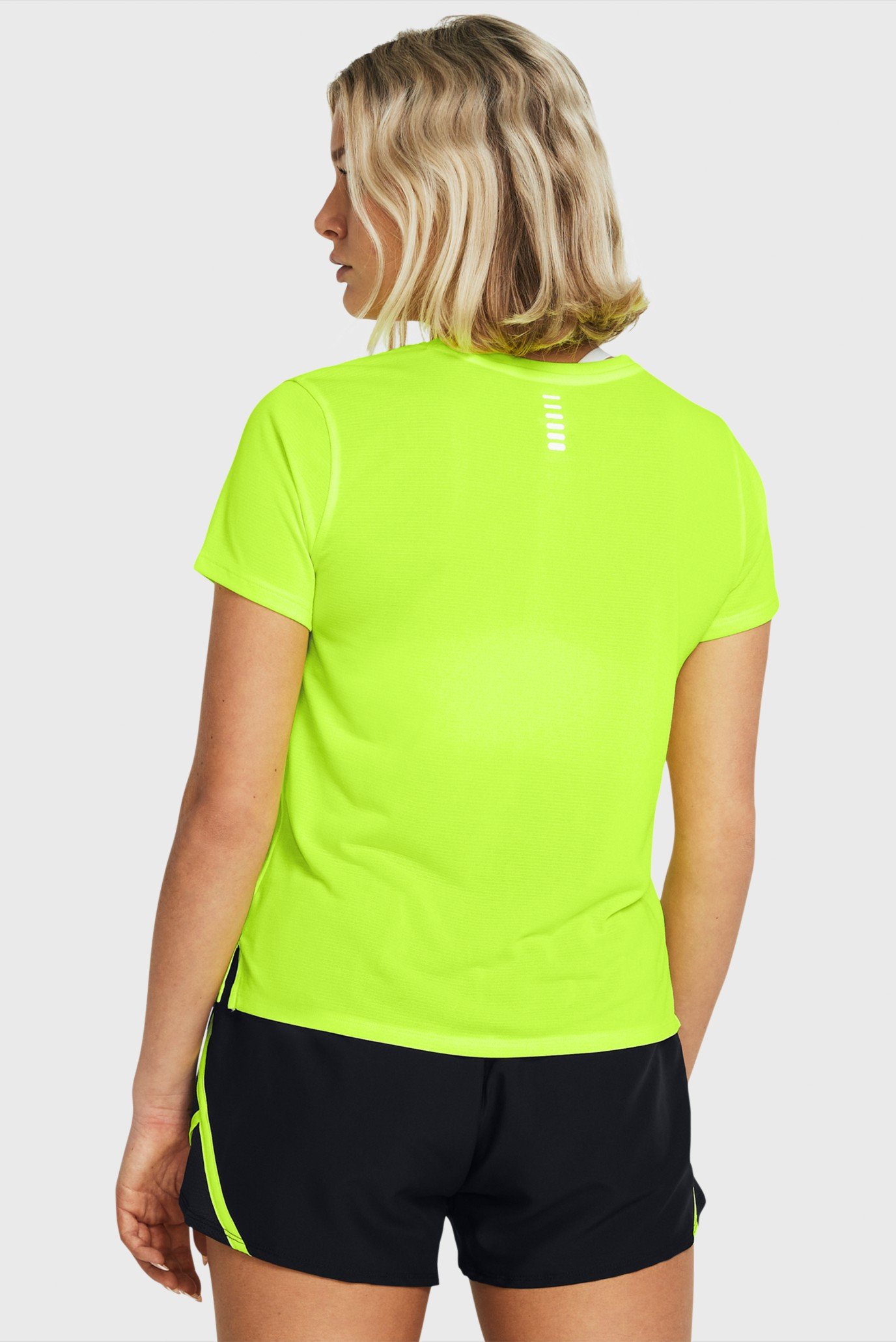 Женская желтая футболка UA LAUNCH SHORTSLEEVE 2